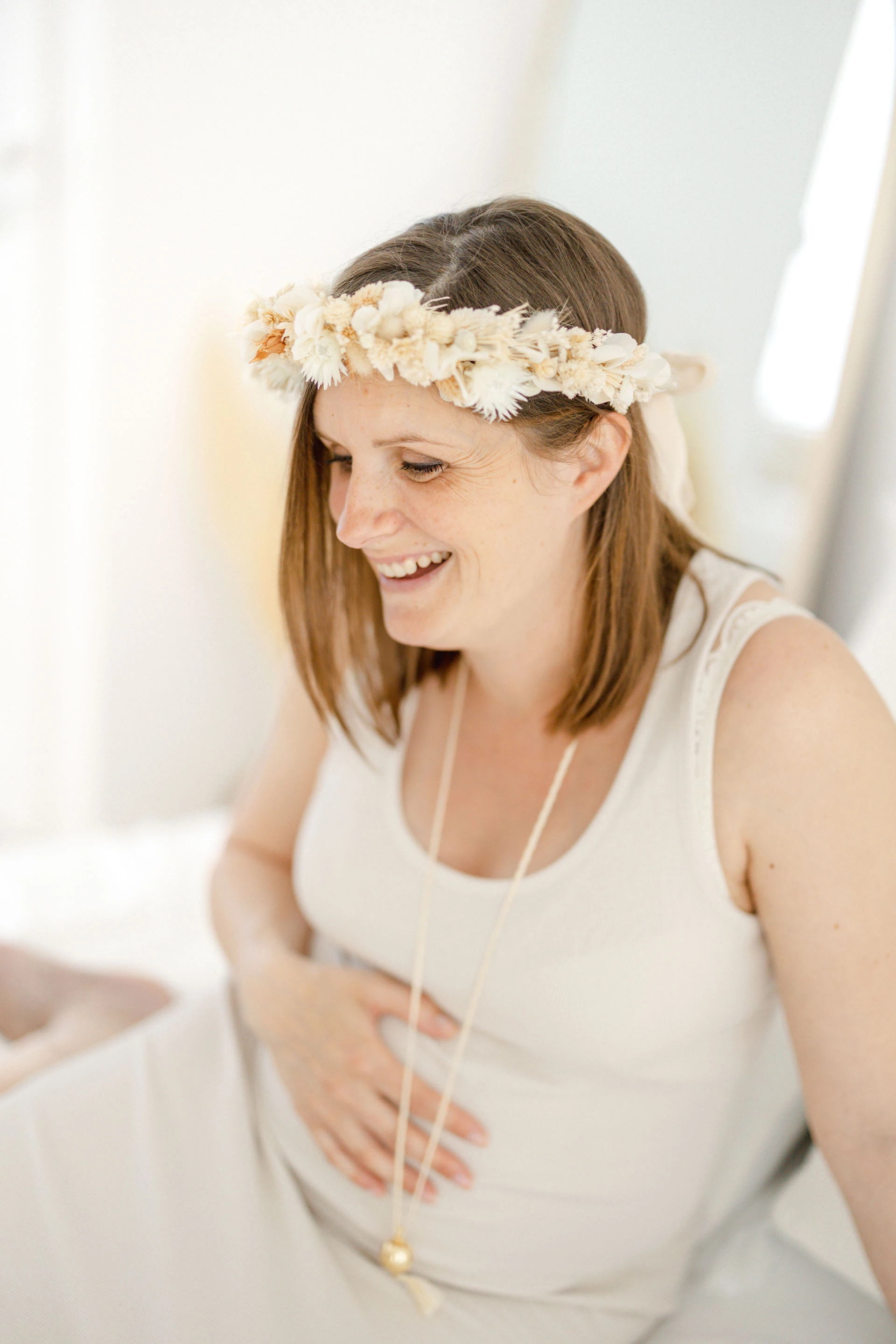 bandeau bonheur bijoux cheveux longs marron